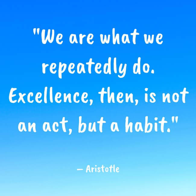 we-are-what-we-repeatedly-do-excellence-then-is-not-an-act "We are what we repeatedly do. Excellence, then, is not an act, but a habit." – Aristotle
